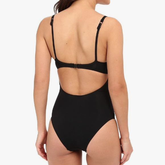 Jetset Underwire Plunge One Piece Swimsuit with Wrap Cut-Outs - Picture 5 of 6